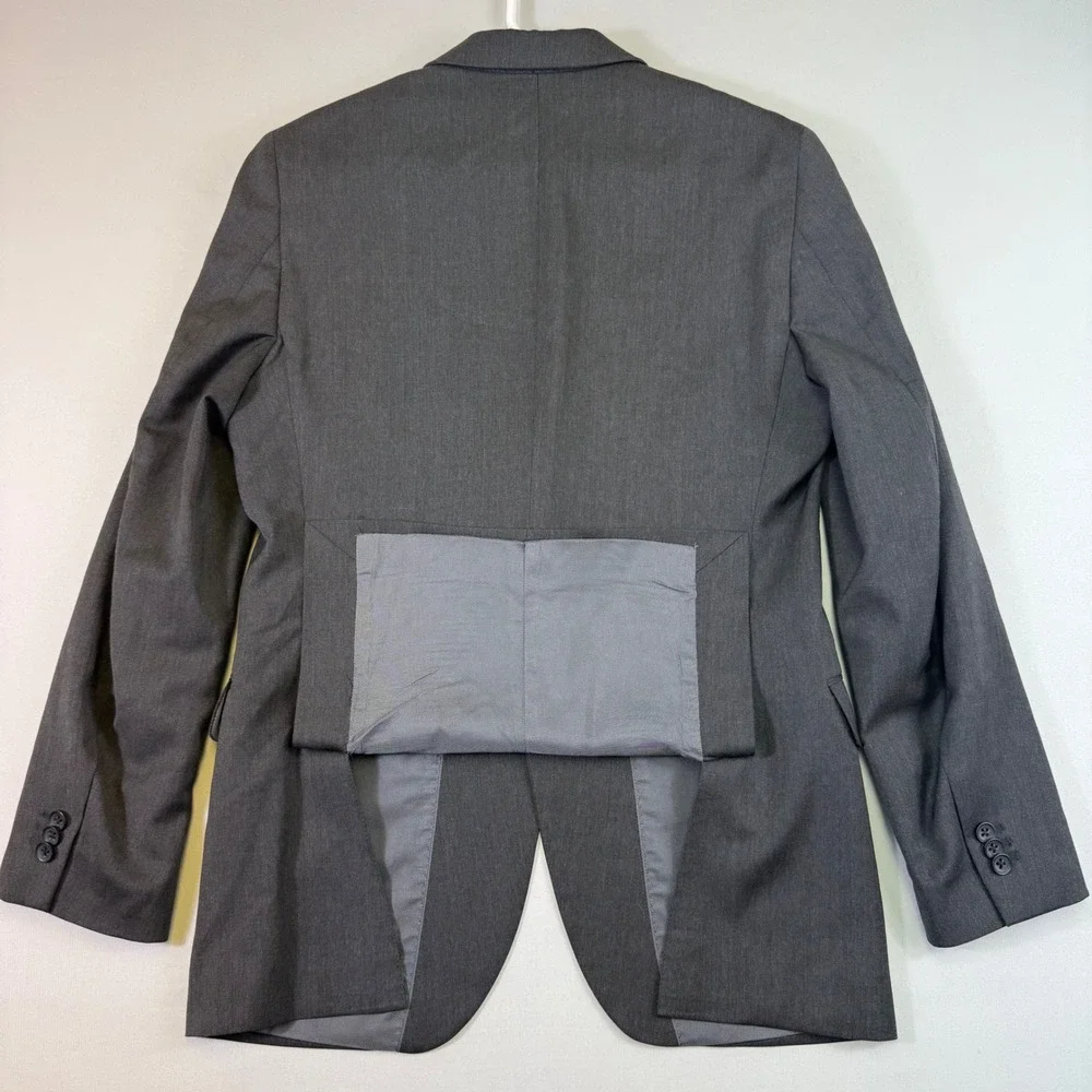 Banana Republic Blazer Men 40R Charcoal Grey Lanificio Italian Wool Tailored Fit